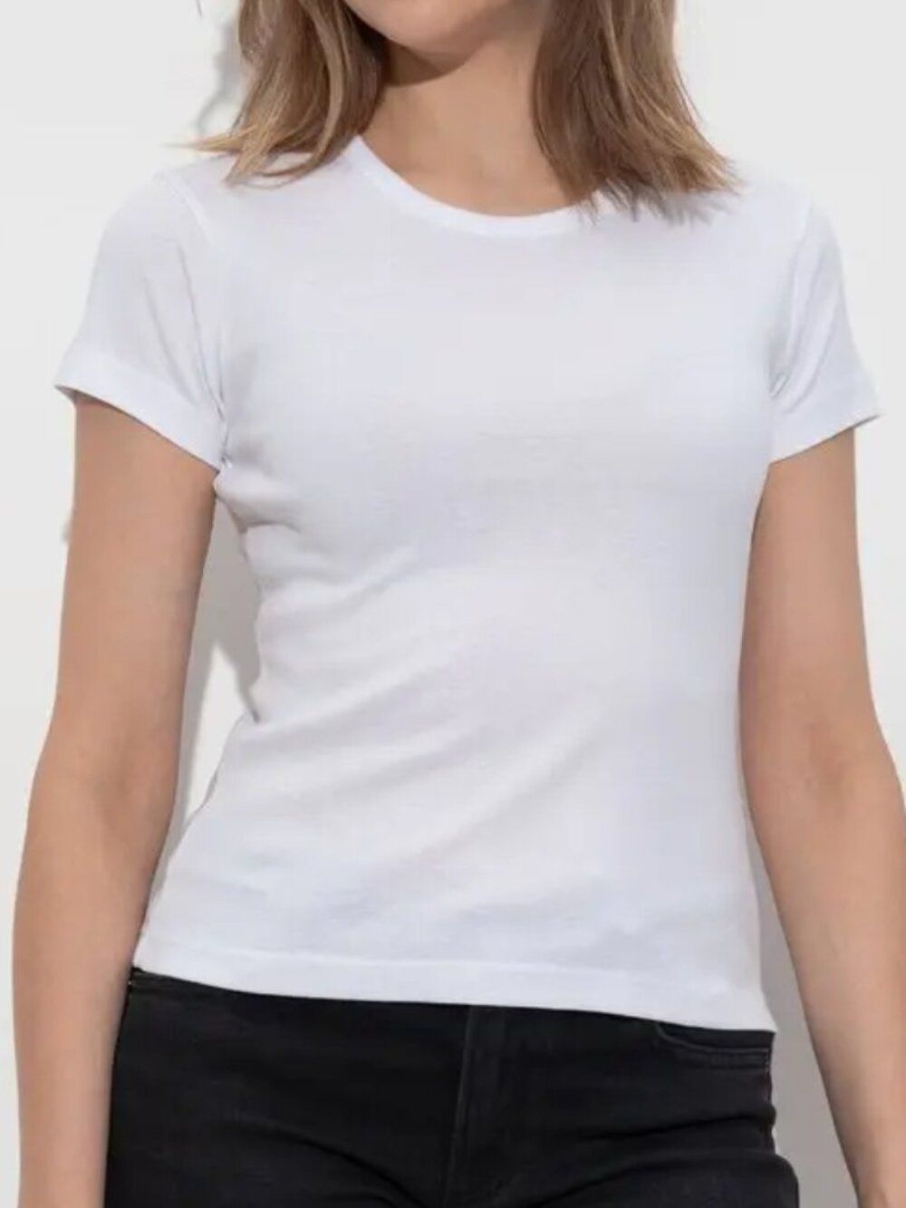 All Saints Stevie slim cut fit tee shirt top white knit baby cap sleeve short XS